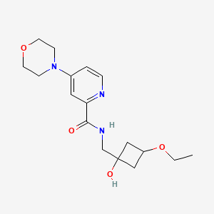 molecular formula C17H25N3O4 B7211642 N-[(3-ethoxy-1-hydroxycyclobutyl)methyl]-4-morpholin-4-ylpyridine-2-carboxamide 