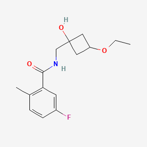molecular formula C15H20FNO3 B7211653 N-[(3-ethoxy-1-hydroxycyclobutyl)methyl]-5-fluoro-2-methylbenzamide 