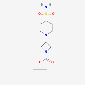 molecular formula C13H25N3O4S B7211689 Tert-butyl 3-(4-sulfamoylpiperidin-1-yl)azetidine-1-carboxylate 
