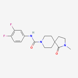 molecular formula C16H19F2N3O2 B7211749 N-(3,4-difluorophenyl)-2-methyl-1-oxo-2,8-diazaspiro[4.5]decane-8-carboxamide 