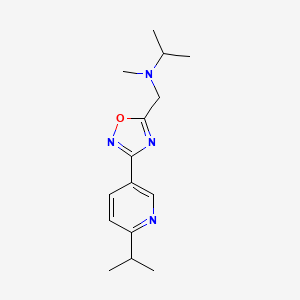 molecular formula C15H22N4O B7211967 N-methyl-N-[[3-(6-propan-2-ylpyridin-3-yl)-1,2,4-oxadiazol-5-yl]methyl]propan-2-amine 