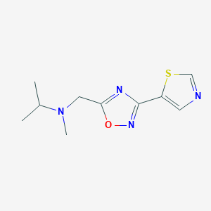 molecular formula C10H14N4OS B7211970 N-methyl-N-[[3-(1,3-thiazol-5-yl)-1,2,4-oxadiazol-5-yl]methyl]propan-2-amine 