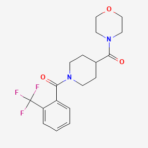 molecular formula C18H21F3N2O3 B7212006 Morpholin-4-yl-[1-[2-(trifluoromethyl)benzoyl]piperidin-4-yl]methanone 