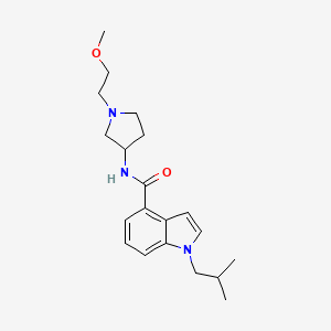 molecular formula C20H29N3O2 B7212042 N-[1-(2-methoxyethyl)pyrrolidin-3-yl]-1-(2-methylpropyl)indole-4-carboxamide 