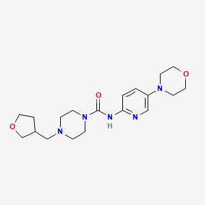 molecular formula C19H29N5O3 B7212083 N-(5-morpholin-4-ylpyridin-2-yl)-4-(oxolan-3-ylmethyl)piperazine-1-carboxamide 