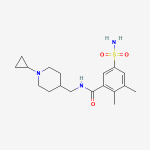 molecular formula C18H27N3O3S B7212244 N-[(1-cyclopropylpiperidin-4-yl)methyl]-2,3-dimethyl-5-sulfamoylbenzamide 