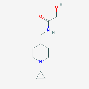 molecular formula C11H20N2O2 B7212260 N-[(1-cyclopropylpiperidin-4-yl)methyl]-2-hydroxyacetamide 