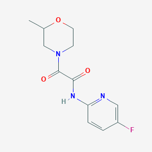 molecular formula C12H14FN3O3 B7212295 N-(5-fluoropyridin-2-yl)-2-(2-methylmorpholin-4-yl)-2-oxoacetamide 