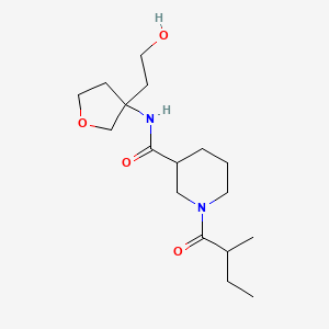molecular formula C17H30N2O4 B7212330 N-[3-(2-hydroxyethyl)oxolan-3-yl]-1-(2-methylbutanoyl)piperidine-3-carboxamide 
