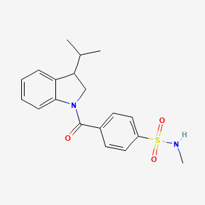 molecular formula C19H22N2O3S B7212379 N-methyl-4-(3-propan-2-yl-2,3-dihydroindole-1-carbonyl)benzenesulfonamide 