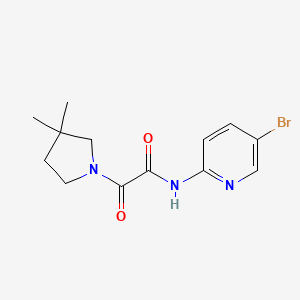 molecular formula C13H16BrN3O2 B7212388 N-(5-bromopyridin-2-yl)-2-(3,3-dimethylpyrrolidin-1-yl)-2-oxoacetamide 
