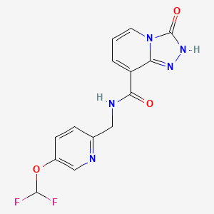 molecular formula C14H11F2N5O3 B7212404 N-[[5-(difluoromethoxy)pyridin-2-yl]methyl]-3-oxo-2H-[1,2,4]triazolo[4,3-a]pyridine-8-carboxamide 