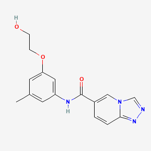 molecular formula C16H16N4O3 B7212419 N-[3-(2-hydroxyethoxy)-5-methylphenyl]-[1,2,4]triazolo[4,3-a]pyridine-6-carboxamide 
