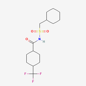 molecular formula C15H24F3NO3S B7212550 N-(cyclohexylmethylsulfonyl)-4-(trifluoromethyl)cyclohexane-1-carboxamide 