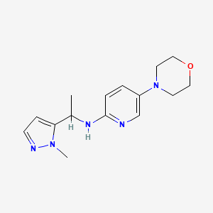 molecular formula C15H21N5O B7212599 N-[1-(2-methylpyrazol-3-yl)ethyl]-5-morpholin-4-ylpyridin-2-amine 
