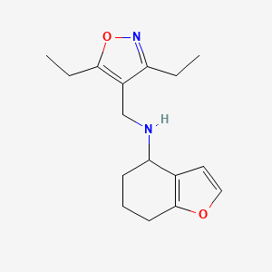 molecular formula C16H22N2O2 B7212608 N-[(3,5-diethyl-1,2-oxazol-4-yl)methyl]-4,5,6,7-tetrahydro-1-benzofuran-4-amine 