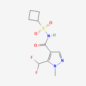 molecular formula C10H13F2N3O3S B7212619 N-cyclobutylsulfonyl-5-(difluoromethyl)-1-methylpyrazole-4-carboxamide 