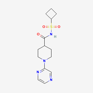 molecular formula C14H20N4O3S B7212629 N-cyclobutylsulfonyl-1-pyrazin-2-ylpiperidine-4-carboxamide 