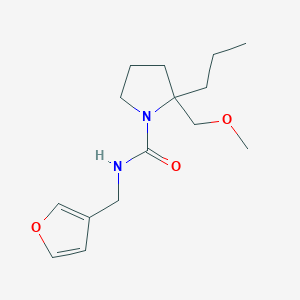 molecular formula C15H24N2O3 B7212669 N-(furan-3-ylmethyl)-2-(methoxymethyl)-2-propylpyrrolidine-1-carboxamide 