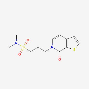 molecular formula C12H16N2O3S2 B7212701 N,N-dimethyl-3-(7-oxothieno[2,3-c]pyridin-6-yl)propane-1-sulfonamide 