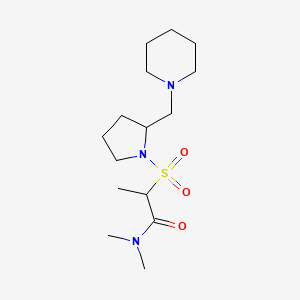 molecular formula C15H29N3O3S B7212705 N,N-dimethyl-2-[2-(piperidin-1-ylmethyl)pyrrolidin-1-yl]sulfonylpropanamide 
