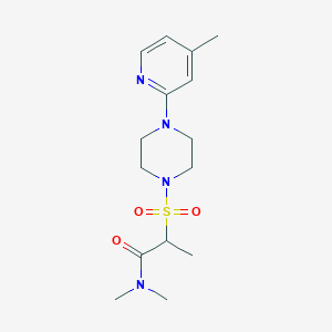 molecular formula C15H24N4O3S B7212721 N,N-dimethyl-2-[4-(4-methylpyridin-2-yl)piperazin-1-yl]sulfonylpropanamide 