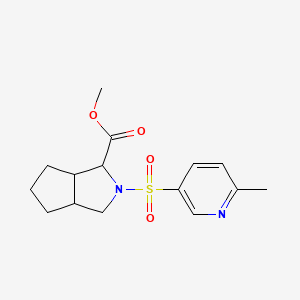 molecular formula C15H20N2O4S B7212802 methyl 2-(6-methylpyridin-3-yl)sulfonyl-3,3a,4,5,6,6a-hexahydro-1H-cyclopenta[c]pyrrole-3-carboxylate 