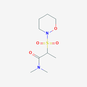 molecular formula C9H18N2O4S B7212808 N,N-dimethyl-2-(oxazinan-2-ylsulfonyl)propanamide 