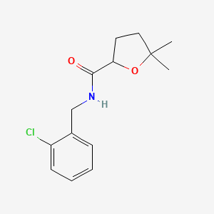 molecular formula C14H18ClNO2 B7212860 N-[(2-chlorophenyl)methyl]-5,5-dimethyloxolane-2-carboxamide 