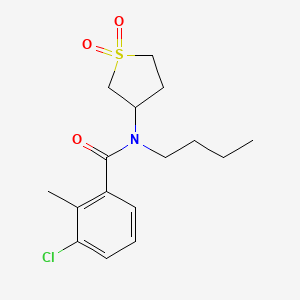molecular formula C16H22ClNO3S B7212877 N-butyl-3-chloro-N-(1,1-dioxothiolan-3-yl)-2-methylbenzamide 