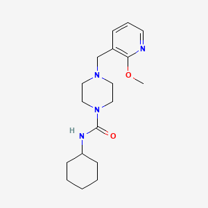 molecular formula C18H28N4O2 B7213254 N-cyclohexyl-4-[(2-methoxypyridin-3-yl)methyl]piperazine-1-carboxamide 