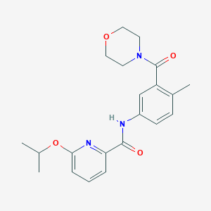 molecular formula C21H25N3O4 B7213355 N-[4-methyl-3-(morpholine-4-carbonyl)phenyl]-6-propan-2-yloxypyridine-2-carboxamide 