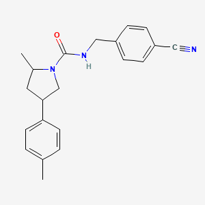 molecular formula C21H23N3O B7213570 N-[(4-cyanophenyl)methyl]-2-methyl-4-(4-methylphenyl)pyrrolidine-1-carboxamide 