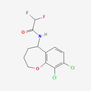 molecular formula C12H11Cl2F2NO2 B7213624 N-(8,9-dichloro-2,3,4,5-tetrahydro-1-benzoxepin-5-yl)-2,2-difluoroacetamide 