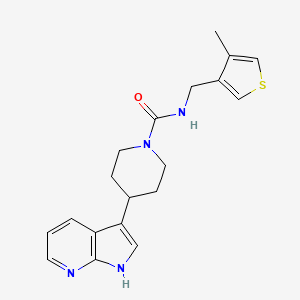 molecular formula C19H22N4OS B7213657 N-[(4-methylthiophen-3-yl)methyl]-4-(1H-pyrrolo[2,3-b]pyridin-3-yl)piperidine-1-carboxamide 
