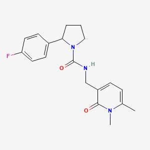 molecular formula C19H22FN3O2 B7213688 N-[(1,6-dimethyl-2-oxopyridin-3-yl)methyl]-2-(4-fluorophenyl)pyrrolidine-1-carboxamide 