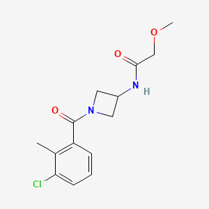 molecular formula C14H17ClN2O3 B7213770 N-[1-(3-chloro-2-methylbenzoyl)azetidin-3-yl]-2-methoxyacetamide 