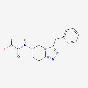 molecular formula C15H16F2N4O B7213783 N-(3-benzyl-5,6,7,8-tetrahydro-[1,2,4]triazolo[4,3-a]pyridin-6-yl)-2,2-difluoroacetamide 