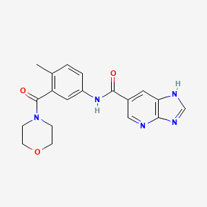 molecular formula C19H19N5O3 B7213815 N-[4-methyl-3-(morpholine-4-carbonyl)phenyl]-1H-imidazo[4,5-b]pyridine-6-carboxamide 