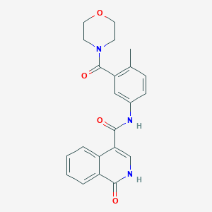 molecular formula C22H21N3O4 B7213835 N-[4-methyl-3-(morpholine-4-carbonyl)phenyl]-1-oxo-2H-isoquinoline-4-carboxamide 