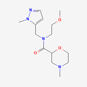 molecular formula C14H24N4O3 B7213948 N-(2-methoxyethyl)-4-methyl-N-[(2-methylpyrazol-3-yl)methyl]morpholine-2-carboxamide 