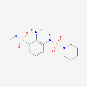 molecular formula C13H22N4O4S2 B7214071 N-[2-amino-3-(dimethylsulfamoyl)phenyl]piperidine-1-sulfonamide 