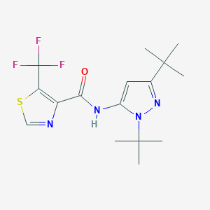 molecular formula C16H21F3N4OS B7214079 N-(2,5-ditert-butylpyrazol-3-yl)-5-(trifluoromethyl)-1,3-thiazole-4-carboxamide 