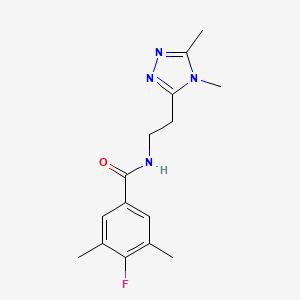 molecular formula C15H19FN4O B7214116 N-[2-(4,5-dimethyl-1,2,4-triazol-3-yl)ethyl]-4-fluoro-3,5-dimethylbenzamide 