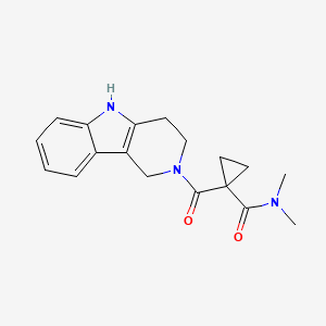 molecular formula C18H21N3O2 B7214159 N,N-dimethyl-1-(1,3,4,5-tetrahydropyrido[4,3-b]indole-2-carbonyl)cyclopropane-1-carboxamide 