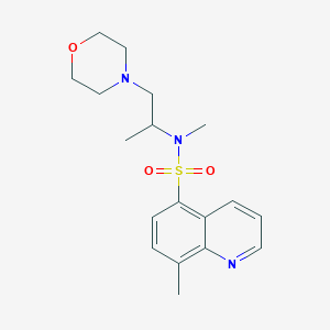 molecular formula C18H25N3O3S B7214455 N,8-dimethyl-N-(1-morpholin-4-ylpropan-2-yl)quinoline-5-sulfonamide 