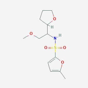 molecular formula C12H19NO5S B7214485 N-[2-methoxy-1-(oxolan-2-yl)ethyl]-5-methylfuran-2-sulfonamide 