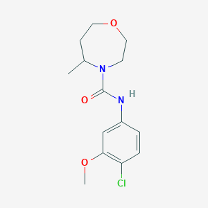 molecular formula C14H19ClN2O3 B7214504 N-(4-chloro-3-methoxyphenyl)-5-methyl-1,4-oxazepane-4-carboxamide 