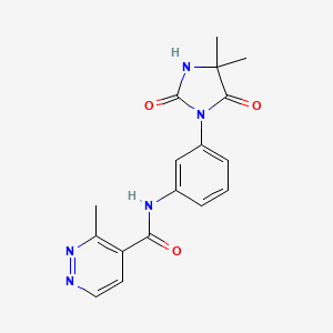 molecular formula C17H17N5O3 B7214577 N-[3-(4,4-dimethyl-2,5-dioxoimidazolidin-1-yl)phenyl]-3-methylpyridazine-4-carboxamide 
