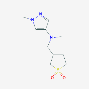 molecular formula C10H17N3O2S B7214585 N-[(1,1-dioxothiolan-3-yl)methyl]-N,1-dimethylpyrazol-4-amine 